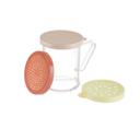 Tablecraft Plastic Dredge Shaker Set with Assorted Polyethylene Lid, 10 Ounce -- 12 per case