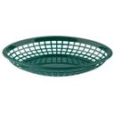 Tablecraft Polypropylene Forest Green Jumbo Oval Plastic Basket, 11.75 x 9 x 1.875 inch -- 36 per case