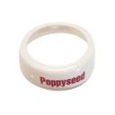 Tablecraft White Plastic Poppyseed Maroon Print ID Collar for Salad Dressing Dispenser
