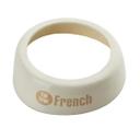 Tablecraft White Plastic French Beige Print ID Collar for Salad Dressing Dispenser