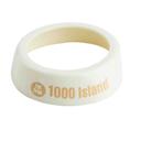 Tablecraft Plastic Beige Print Fat Free 1000 Island White Collar for Salad Dressing Dispenser