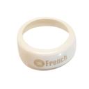 Tablecraft White Plastic Lite French Beige Print ID Collar for Salad Dressing Dispenser
