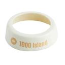 Tablecraft Plastic Beige Print Lite 1000 Island White Collar for Salad Dressing Dispenser