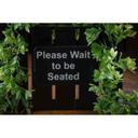Tablecraft Plastic Black Please Wait To Be Seated Restaurant Compliance Signage, 9 x 0.125 x 6 inch