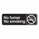 Tablecraft No Fumar/No Smoking Rectangular Spanish/English Sign, 3 x 9 inch