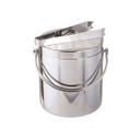 Tablecraft Stainless Steel Double Wall Ice Bucket with Tong, 8.25 x 7.75 x 8.875 inch