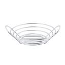 Tablecraft Meranda Collection Chrome Plated Round Basket with Handles, 14.25 x 12 x 4.5 inch