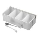 Tablecraft 4 Compartment Bar Condiment Holder with Tong, 12 x 6 x 3.5 inch -- 4 per case