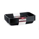 Tablecraft 11.75 inch Plastic Mas Grande Rectangular Black Platter Basket, 12 count -- 3 per case