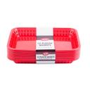 Tablecraft 11.75 x 8.5 x 1.5 inch Plastic Mas Grande Rectangular Red Platter Basket, 12 count -- 3 per case