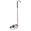 Tablecraft 12 Ounce Stainless Steel One Piece Ladle with Black Vinyl Handle, 15.5 inch Length