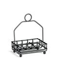 Tablecraft Heavyweight Black Powder Coated Metal Condiment Rack, 4.625 x 4.25 x 6.125 inch -- 12 per case