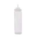 Tablecraft Polyethylene Dualway Widemouth Clear Squeeze Dispenser with Cone Tip and Natural Top, 24 Ounce Capacity -- 12 per case