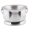 Tablecraft Remington Collection Mirror/Rice Pattern 14-1 Stainless Steel Round Double Wall Tub with Base, 6 Gallon Capacity