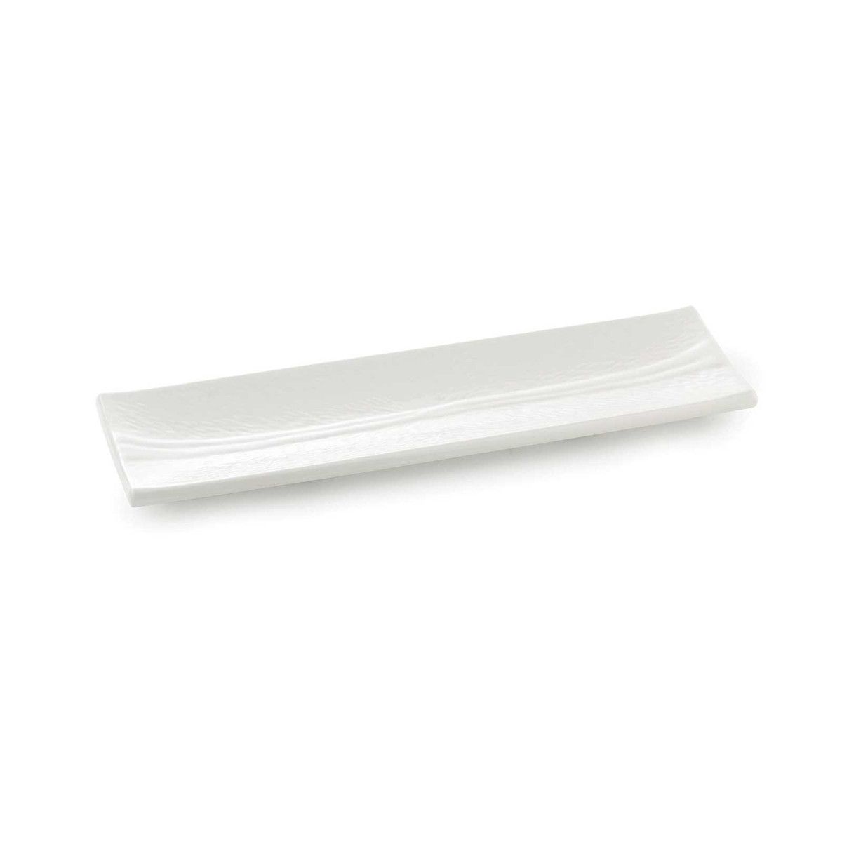 Tablecraft Frostone Collection Melamine Textured Finish Rectangular Serving Tray, 17.75 x 5.5 x 1 inch