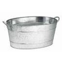Tablecraft Galvanized Steel Oval Single Wall Beverage Tub, 5.5 Gallon Capacity