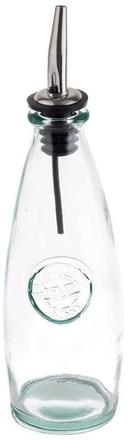 Tablecraft Authentic Collection Recycled Green Glass Oil and Vinegar Bottles with Pourer 599P, 12 Ounce Capacity -- 12 per case