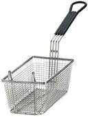 Tablecraft Nickel Plated Mesh Rectangular Fry Basket with Black Vinyl Handle, 11 x 5.375 x 4 inch
