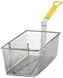 Tablecraft Nickel Plated Mesh Rectangular Fry Basket with Yellow Vinyl Handle, 31 x 8.25 x 11 inch