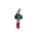 Tablecraft Proper Pour Black Collar Red Dip Tube, 1 Ounce -- 12 per case
