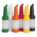 Tablecraft Saferfood Solutions PourMaster Assorted LDPE Bottles with Long Neck Top, 1 Quart -- 12 per case