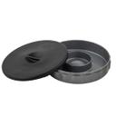 Tablecraft 2 Piece Polypropylene Glass Rimmer with TPE Lid, 7 x 7 x 1.5 inch -- 6 per case