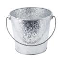 Tablecraft Galvanized Steel Pebbled Finish Large Round Pail, 1.25 Gallon Capacity