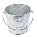 Tablecraft Galvanized Collection Galvanized Steel Pebbled Finish Large Round Pail, 1.25 Gallon