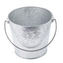 Tablecraft Galvanized Steel Pebbled Finish Large Round Pail, 1.25 Gallon Capacity