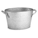 Tablecraft Galvanized Collection Pebbled Finish Oval Single Wall Beverage Tub, 1.75 Gallon