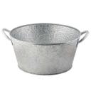 Tablecraft Galvanized Collection Pebbled Finish Oval Single Wall Beverage Tub, 4.4 Gallon