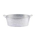 Tablecraft Galvanized Steel Pebbled Textured Finish Oval Single Wall Beverage Tub, 4.4 Gallon Capacity
