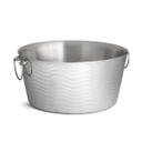 Tablecraft Stainless Steel Wave Pattern Double Wall Beverage Tub, 6.75 Gallon