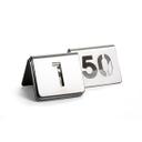 Tablecraft Stainless Steel 1 to 50 Cut Out Number Tent, 2.5 x 2.5 x 1.875 inch -- 1 set