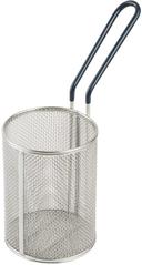 Tablecraft 18/8 Stainless Steel Round Pasta Basket with Blue Cool Touch Vinyl Handle, 4.5 x 4.5 x 6 inch -- 2 per case