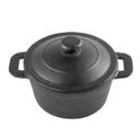Tablecraft Cast Iron Cookware Round Mini Casserole with Lid, 8 Ounce Capacity
