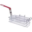 Tablecraft Nickel Plated Steel Burrito Fry Basket with Red Vinyl Handle, 22 x 7 x 10.5 inch