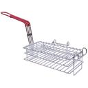 Tablecraft Nickel Plated Steel Burrito Fry Basket with Red Vinyl Handle, 22 x 7 x 10.5 inch