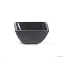 Tablecraft Melamine Black Square Ribbed Ramekin, 2 Ounce Capacity -- 12 per case