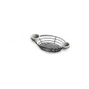Tablecraft Meranda Collection Black Powder Coated Steel Basket with Ramekin Holder, 13.25 x 7.25 x 2.375 inch