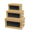 Tablecraft Rustic Risers Natural Wood 3 Piece Crate Riser Set with Chalkboard -- 1 set