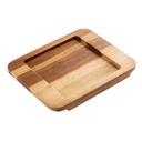 Tablecraft Acacia Wood Cast Iron Underliner, 7.5 x 6 x 0.625 inch