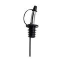 Tablecraft 18/8 Stainless Steel Pourer with Black Tethered Cap - 2 count per pack -- 12 packs per case