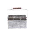 Tablecraft Brickhouse Stainless Steel with Embossed Brick Pattern Flatware Utensil Caddy, 10.75 x 8.25 x 4.75 inch