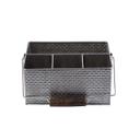 Tablecraft Brickhouse Stainless Steel with Embossed Brick Pattern Flatware Utensil Caddy, 10.75 x 8.25 x 4.75 inch