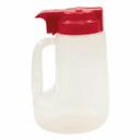 Tablecraft Clarified Polypropylene with Red ABS Top Option Condiment Dispenser, 32 Ounce -- 6 per case.
