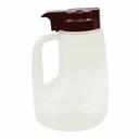 Tablecraft Polypropylene Condiment Dispenser with Maroon ABS Top, 48 Ounce Capacity -- 6 per case