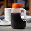 Tablecraft Polypropylene Condiment Dispenser with Orange ABS Top, 48 Ounce Capacity -- 6 per case