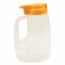 Tablecraft Clarified Polypropylene with Yellow ABS Top Option Condiment Dispenser, 48 Ounce -- 6 per case.