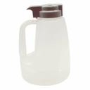 Tablecraft Clarified Polypropylene Condiment Dispenser with Gray ABS Top, 64 Ounce Capacity -- 6 per case